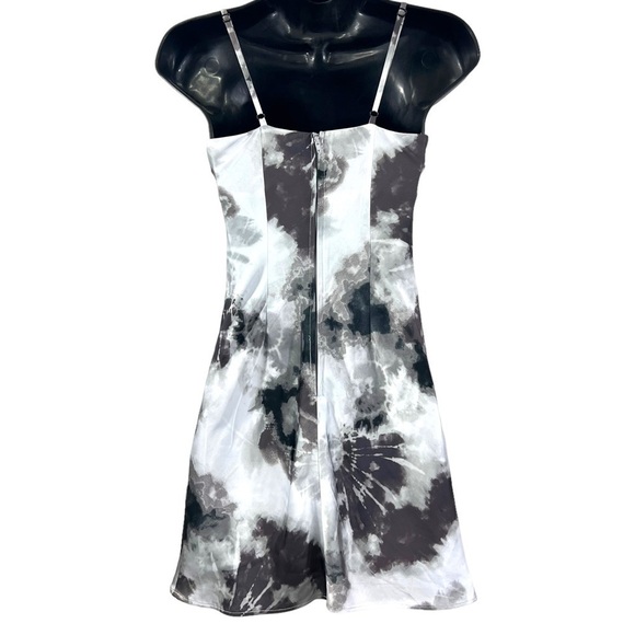 Dear Moon Cowl Neck Tie Dye Print Lined Juniors Mini Dress Sz 0 Stretchy Lined - Picture 5 of 12